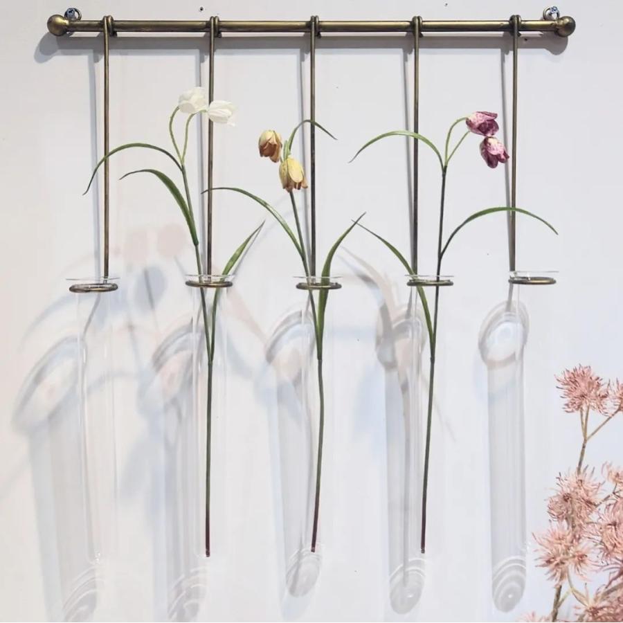 フラワーベース 一輪挿し 壁掛け 5連 花器 オブジェ : 手づくり家具
