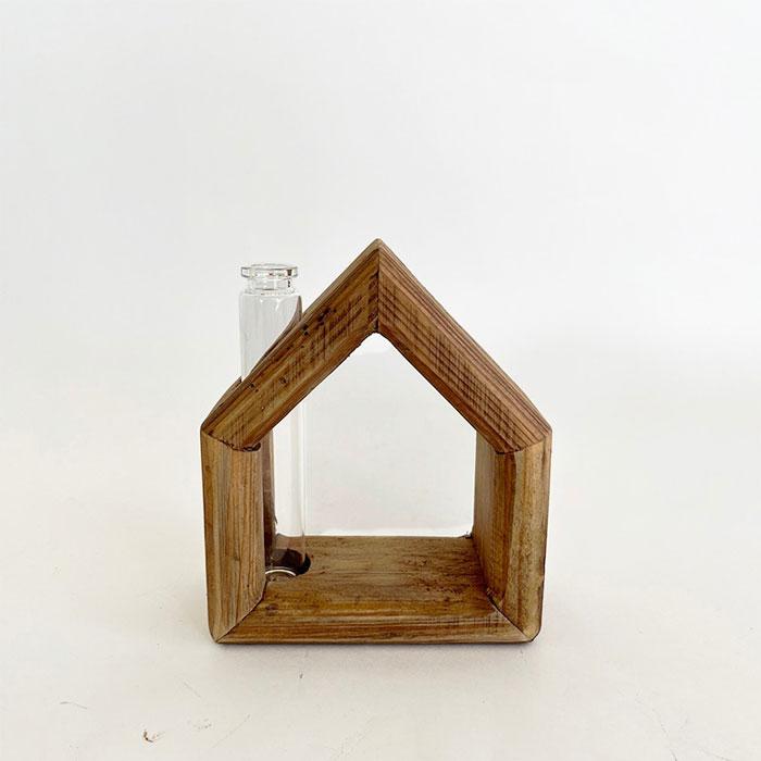 HOUSE フレームベース 一輪挿し 花瓶 花入れ 花器 天然木 木製 