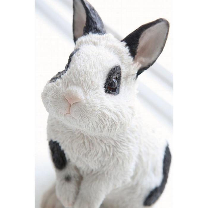 ウーリーラビット うさぎ 白い 黒ぶち ウサギ 兎 ラビット 動物雑貨