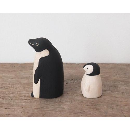 貴重1品もの　木彫ペンギンの置物　大小2個セット 貴重1品もの 木彫ペンギンの置物 大小2個セット