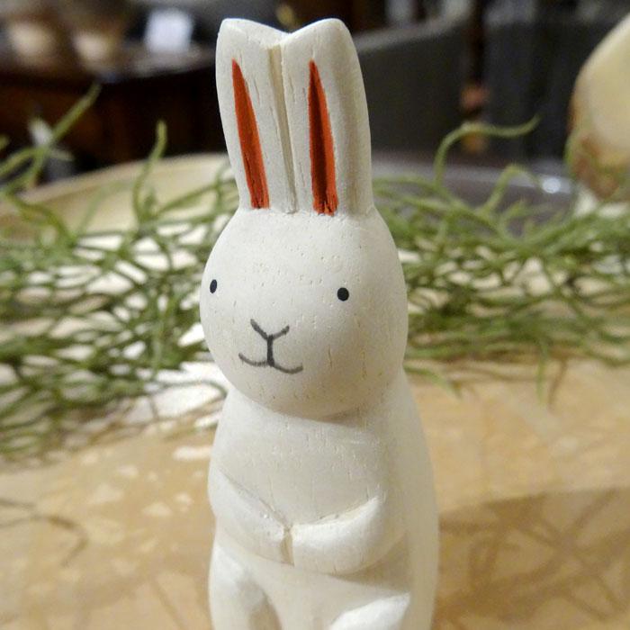 干支 えと うさぎ ウサギ Rabbit インテリア 置物 木彫り 木製 動物