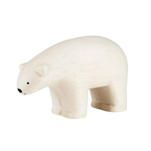 シロクマの木彫り しろくま シロクマ 白熊 ポーラーベア 木彫り 置物