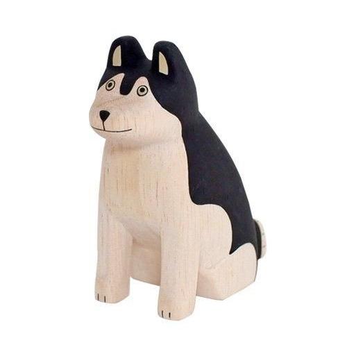 シベリアンハスキーの木彫り シベリアンハスキー 犬 ワンコ Dog