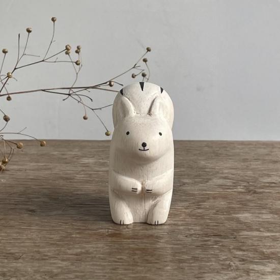 りすの木彫り リス りす Squirrel 木彫り 置物 アニマル かわいい