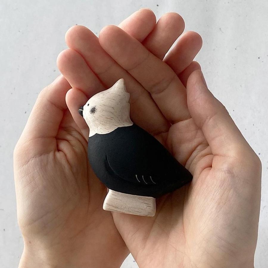 オカメインコの木彫り オカメインコ おかめいんこ cockatiel 鳥 とり