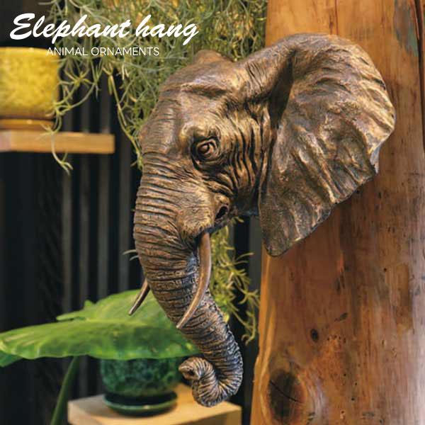 ビンテージ 親子のゾウ 壁掛け ゾウの壁掛け 象 エレファント ぞうの壁掛け elephant アニマルヘッド
