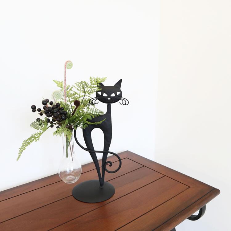 一輪挿し フラワーベース 猫 キャット Cat ブラック 黒猫 雑貨 おしゃれ ナチュラル 0 002 手づくり家具 ウッドギャラリー樹 通販 Yahoo ショッピング