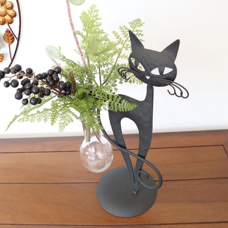 一輪挿し フラワーベース 猫 キャット Cat ブラック 黒猫 雑貨 おしゃれ ナチュラル 0 002 手づくり家具 ウッドギャラリー樹 通販 Yahoo ショッピング