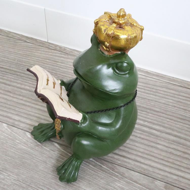 かえる カエル 殿様ガエル 王様 置物 アンティーク 面白グッズ