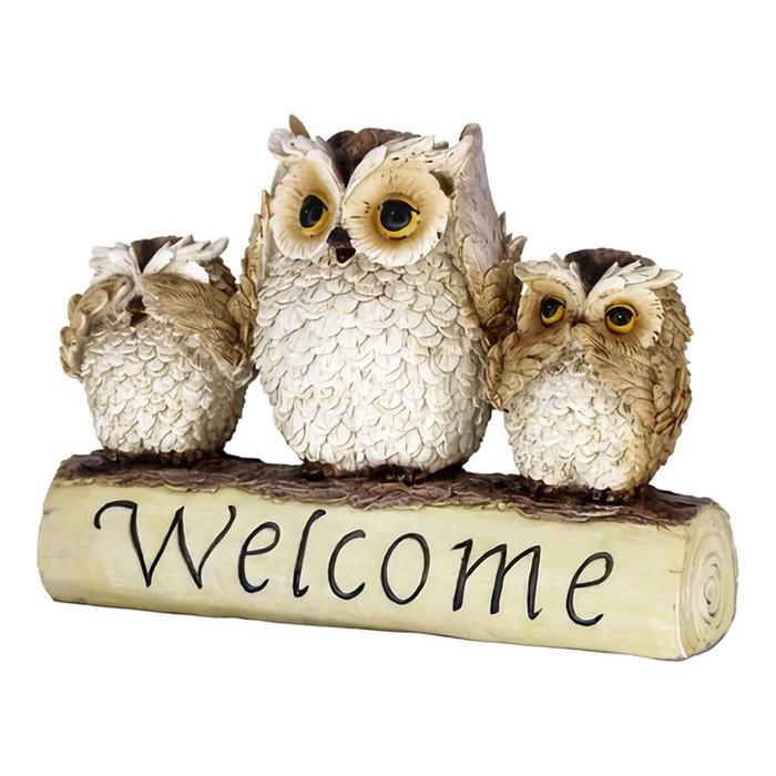 ふくろう フクロウ 梟 ウェルカム welcome 置き物 玄関 幸運 幸せ