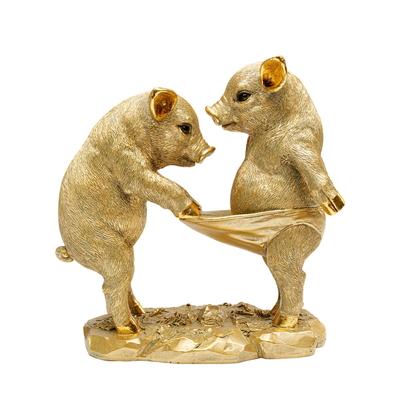 イタズラなpiglet 子豚 豚 ぶた ブタ 置物 オブジェ ゴールド 金色