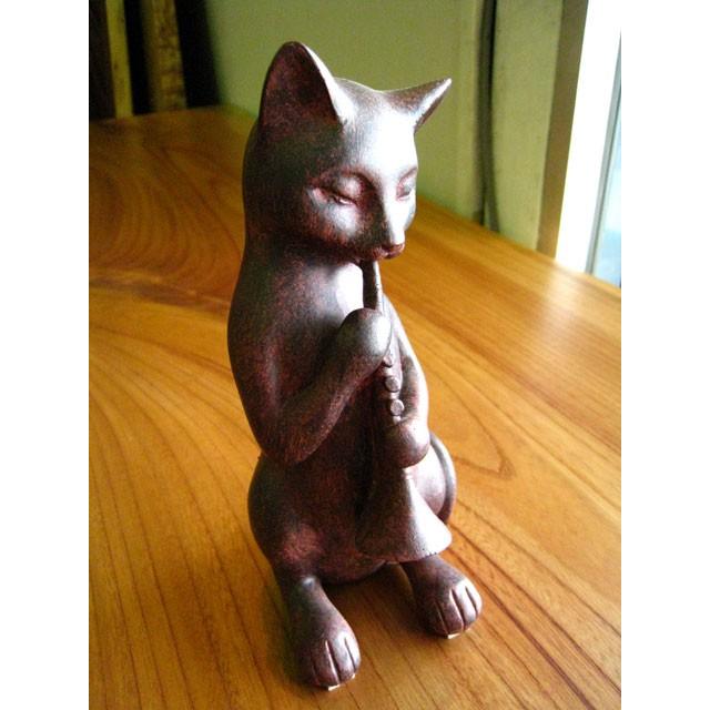 Rust Cat クラリネット ネコ置物 ねこグッズ 猫雑貨 ギフト : 手づくり