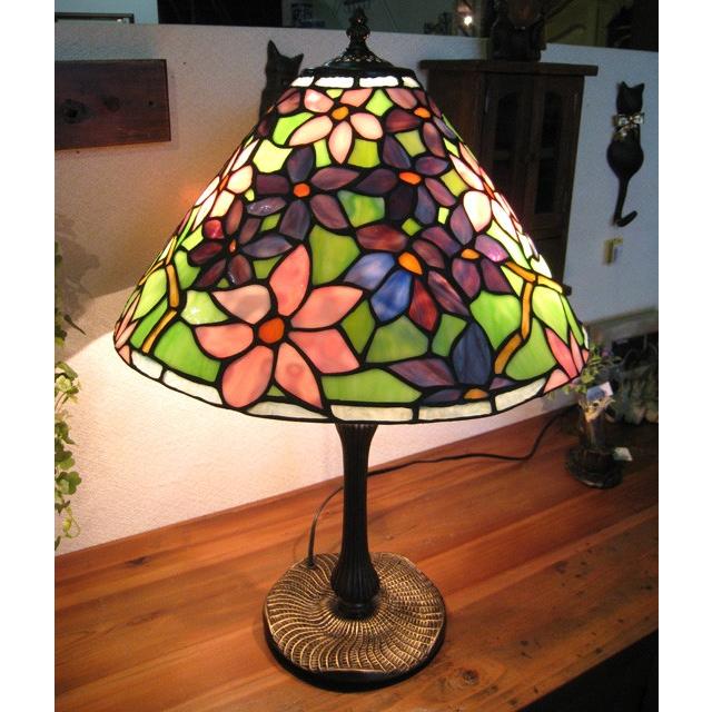 テーブルランプ ステンドグラス インテリアランプ おしゃれ アンティーク 照明 ガラス照明 プレゼント プライムローズ プリムローズ ローズ プリムラ El 321 手づくり家具 ウッドギャラリー樹 通販 Yahoo ショッピング