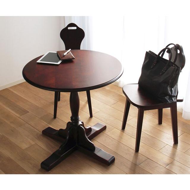 丸テーブル75 コーヒーテーブル クラッシック アンティーク 樺 カバ材