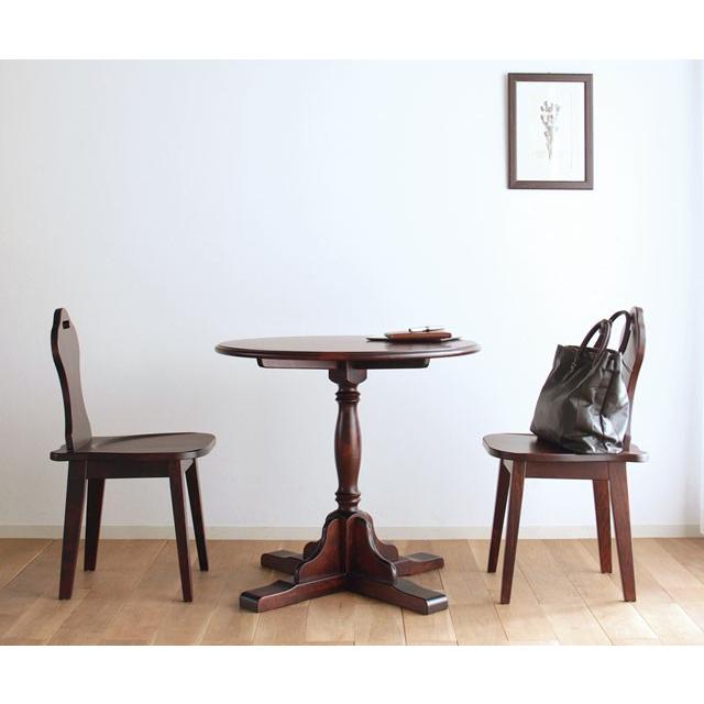 丸テーブル75 コーヒーテーブル クラッシック アンティーク 樺 カバ材