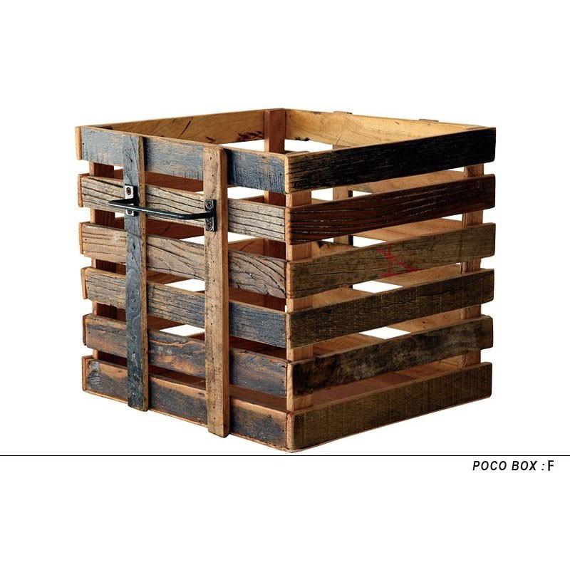 POCO BOX(ポコボックス) Fタイプ 収納 ボックス 古材 アンティーク ヴィンテージ 北欧 おしゃれ かっこいい家具 : 手づくり家具 ...