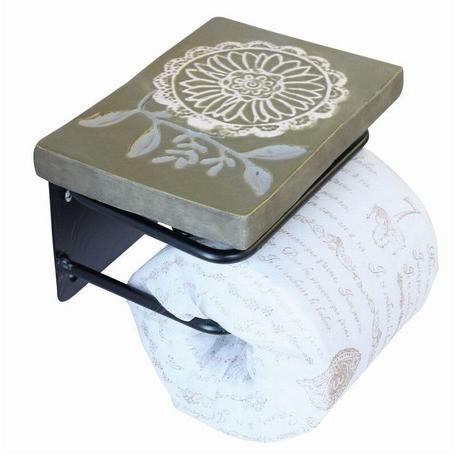 79 以上節約 トイレットペーパーホルダー トイレホルダー トイレ用品 トイレットペーパー テラコッタ 棚台付 フルール 花
