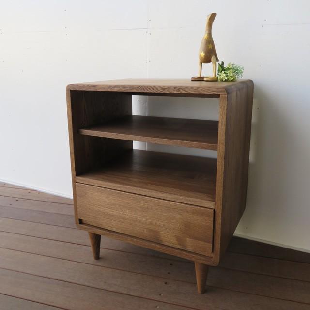 ローキャビネット 幅52cm テレビボード 小型 タモ無垢 北欧 おしゃれ