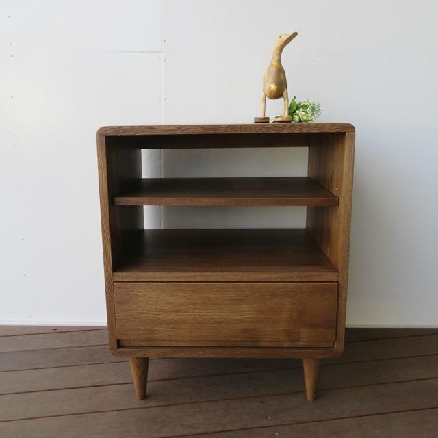 ローキャビネット 幅52cm テレビボード 小型 タモ無垢 北欧 おしゃれ