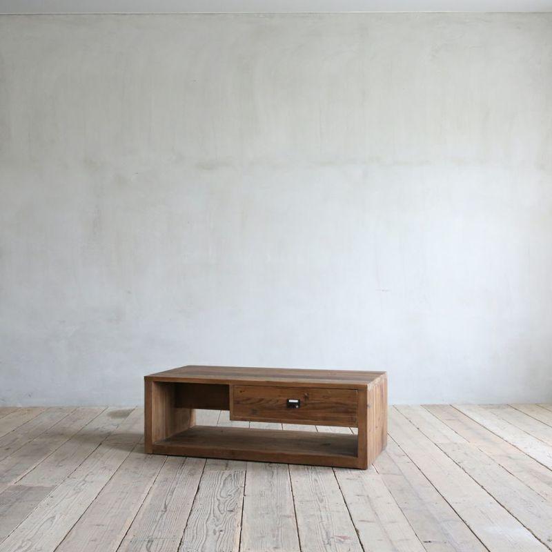 ジャパンヴィンテージ レトロ 朝日木工 センター コーヒーテーブル コーヒーテーブル センターテーブル L字型収納 120幅 パイン古材 収納
