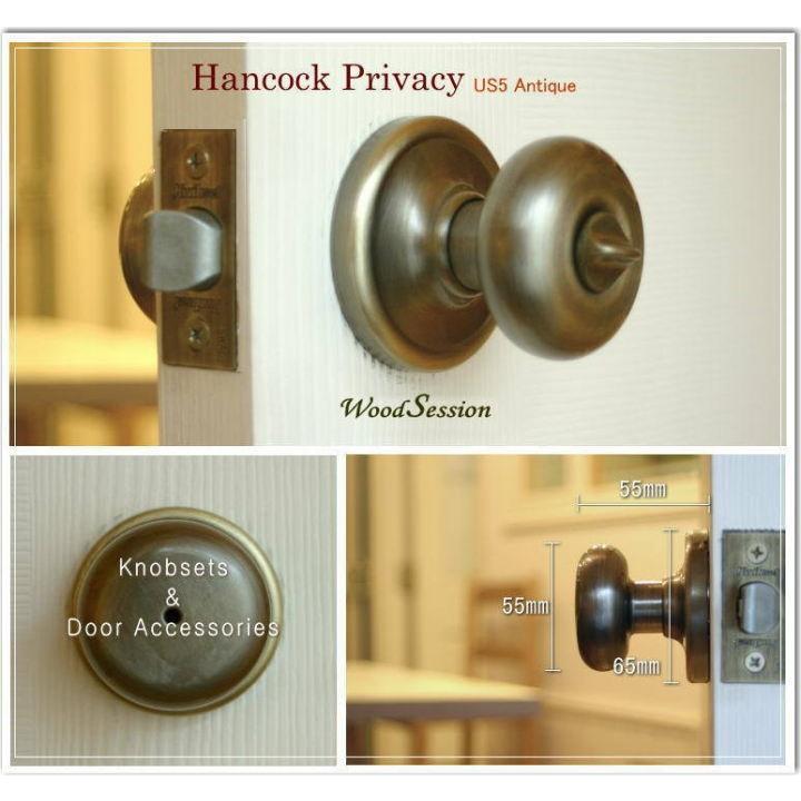 ハンコックP アンティーク色 トイレ錠 Kwikset クイックセット ドアノブ レギュラー DIY 建具金具 ドアノブセット｜wood-session｜02