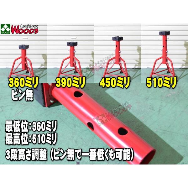 ジャッキ・ウマセット 楽天市場】[2基セット] 3t ウマ ジャッキスタンド ゴム受けタイプ RD