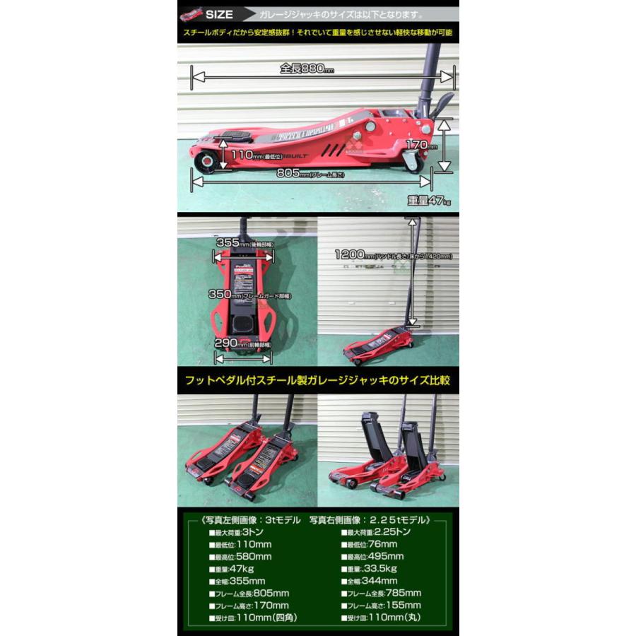超特盛ミラクルプライス 3トン ガレージジャッキ フットペダル付 3t スチールジャッキ 低床 スチール製 油圧ジャッキ フロアジャッキ PowerBuilt パワービルト 【E2854495091】(18216円)