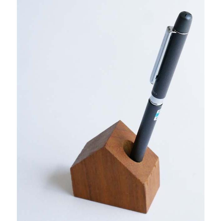 ハウス1本ペン立てU【日本製】【木製文具】【木のペン立