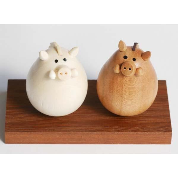 起き上がりいのしし 新 セットではありません 日本製 木製干支置物 T 7593 ウッドデッキと木物屋 通販 Yahoo ショッピング