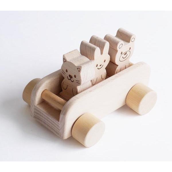 木製玩具 木のおもちゃ 森のアニマルバス　日本製｜wood
