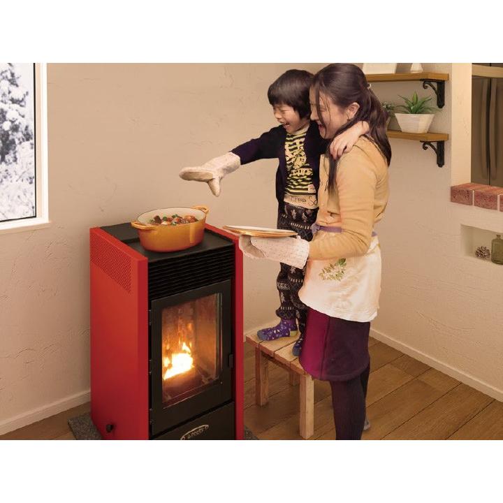 ペレットストーブ エコティー PS302 レッド 西村精工 : ウッド