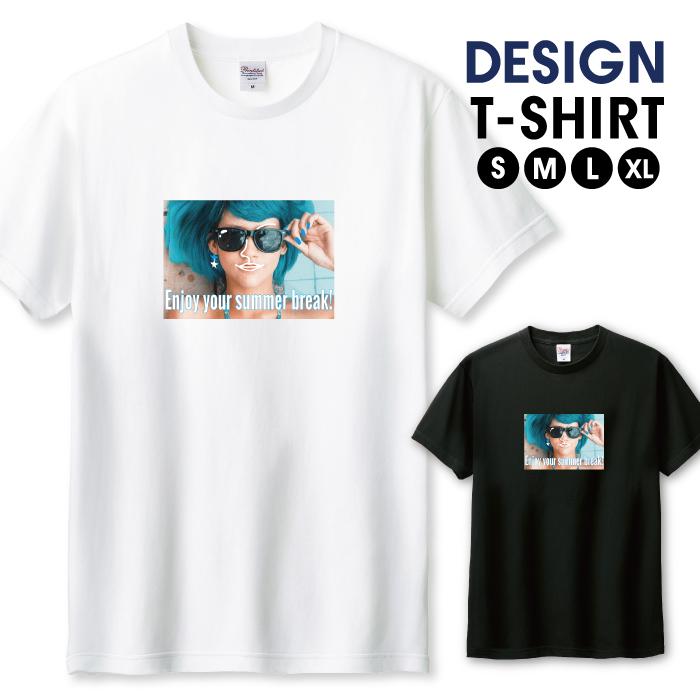 Tシャツ メンズ ユニセックス ホワイト ブラック 夏 ガール 写真
