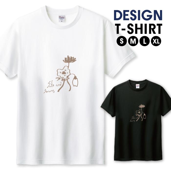 Tシャツ メンズ ユニセックス ホワイト ブラック お花 フラワー