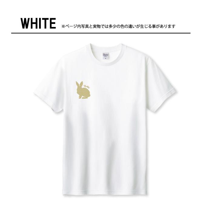Tシャツ メンズ ユニセックス ホワイト ブラック うさぎ ウサギ 水玉 うさぎプリント 水玉Tシャツ