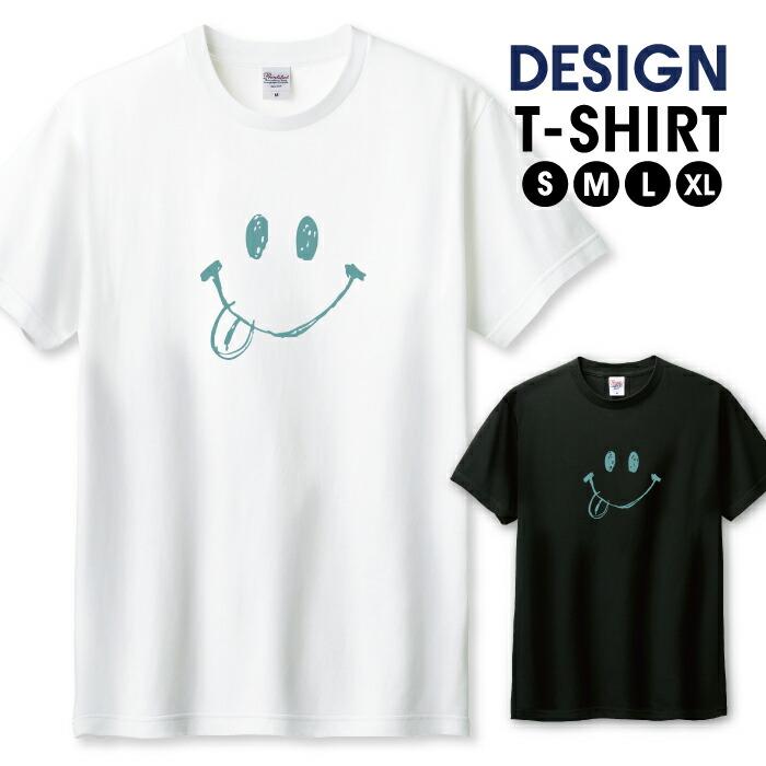 Tシャツ メンズ ユニセックス ホワイト ブラック にこちゃん ニコ