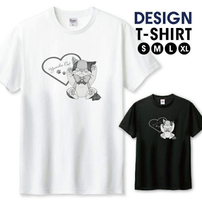 Tシャツ メンズ ユニセックス ホワイト ブラック 病みかわ 暗黒 猫