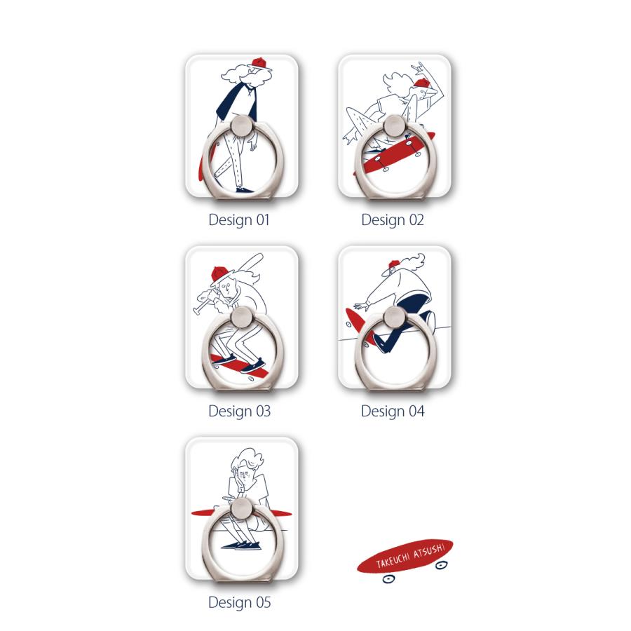 タケウチアツシ スマホリング スマホスタンド アーティスト イラスト