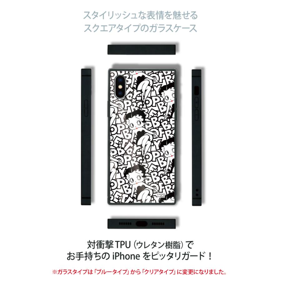 BETTY BOOP ベティー ブープ(TM) スクエアガラスケース iPhone13 BETTY BOOP ベティー ブープ(TM) スクエアガラスケース iPhone13
