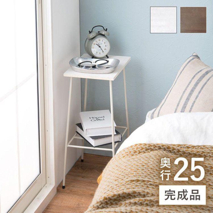 【引取限定！早い人優先！】新品未使用品 回転 ラック スリムラック シェルフ サイドテーブル 北欧 ミニテーブル 2段 テーブル ナイトテーブル パソコン 台 ソファ ベッド 鉄製 シンプル おしゃれ 韓国 高級 ウォールナット SD-36BR IRIS OHYAMA（アイリスオーヤマ） サイドテーブル 2段 棚付き おしゃれ