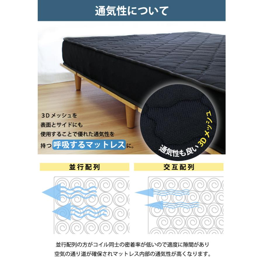 ベッド スモールセミシングル マットレス付き(ブラック) 80cm 北欧風 おしゃれ｜woodliving｜15