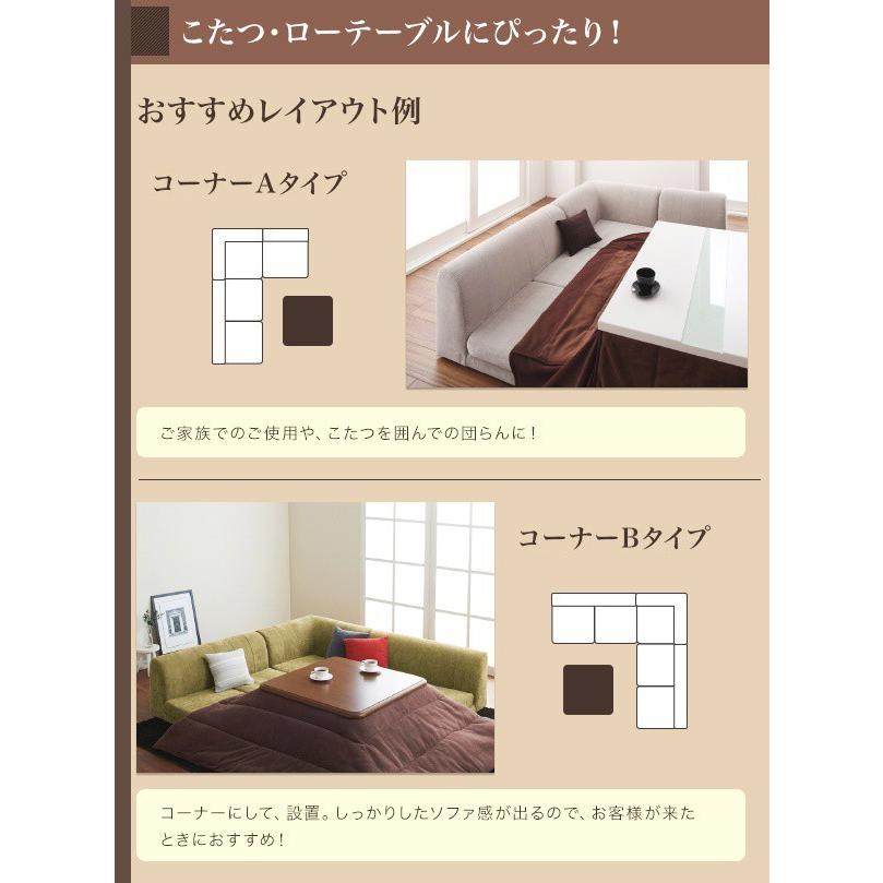 ローソファー L字 3人掛け こたつ おしゃれ コーナーA/ポケットコイル
