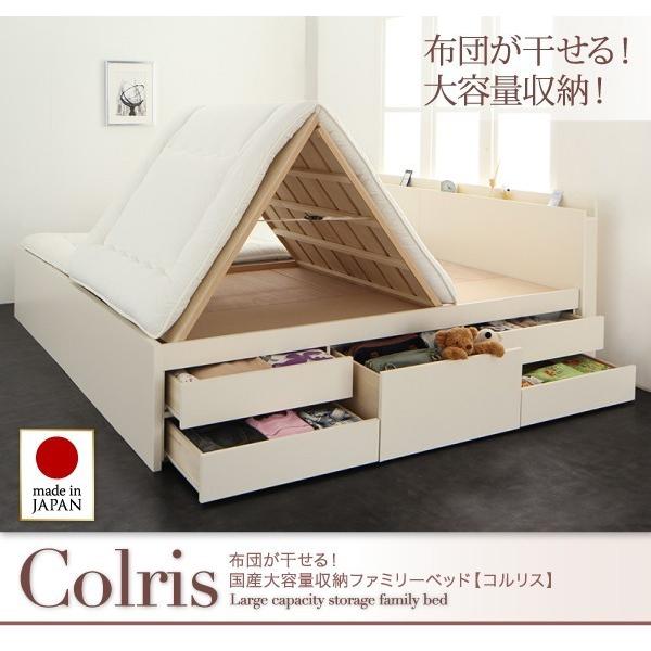 (タイムセール中) 連結ワイドキングベッド フレームのみ 国産大容量収納チェストベッド ワイドK200_1