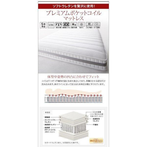 日本人気超絶の ローベッド セミダブル マットレス付き プレミアムポケットコイル セミダブルベッド アイボリー ブラック ホワイト