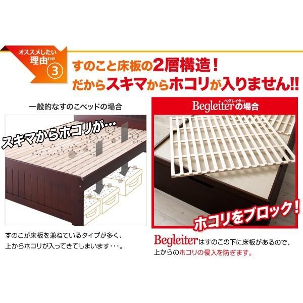 ベッド セミシングル フレームのみ 跳ね上げ式 日本製すのこ 縦開き/ヘッドレス/深さラージ ホワイト 白_7