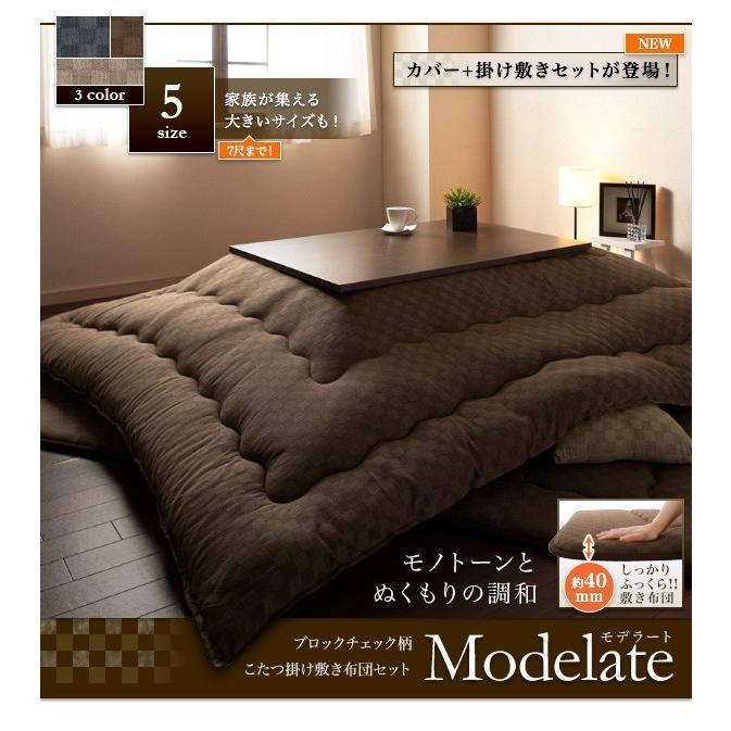【新品 30%off 送料無料】 こたつ布団3点セット 長方形 おしゃれ 4尺長方形(80×120cm) ブロックチェック柄 【SKC6428994230】(23419円)