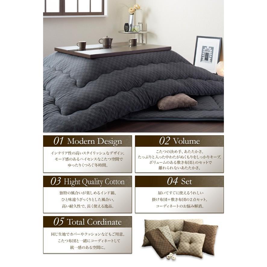 【新品 30%off 送料無料】 こたつ布団3点セット 長方形 おしゃれ 4尺長方形(80×120cm) ブロックチェック柄 【SKC6428994230】(23419円)