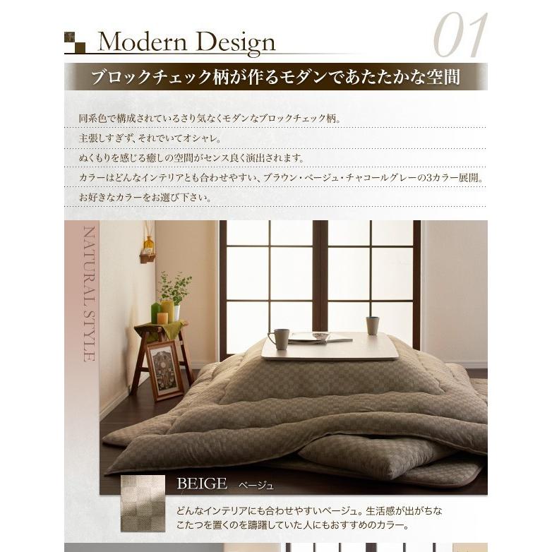 【新品 30%off 送料無料】 こたつ布団3点セット 長方形 おしゃれ 4尺長方形(80×120cm) ブロックチェック柄 【SKC6428994230】(23419円)