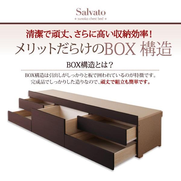 (タイムセール中) (組立設置付) 日本製 大容量すのこ収納付きチェストベッド セミダブルベッド マットレス付き 薄型スタンダードポケットコイル