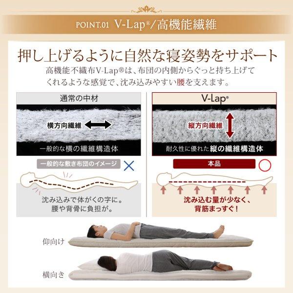 敷布団 格好のいい ダブル テイジン V-Lap当てはめる 日本製 超軽さ・高弾力性敷布団