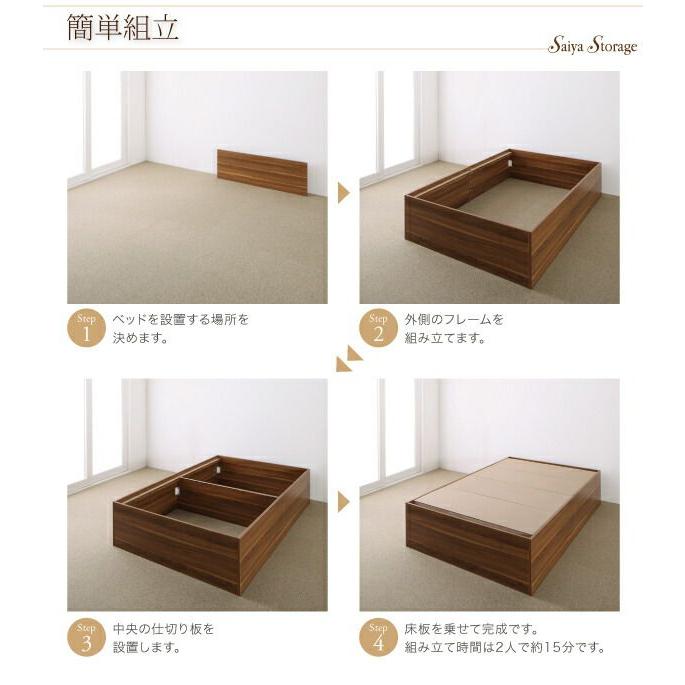 収納付きベッド 大容量 シングル マットレス付き 深型/ホコリよけ床板 薄型プレミアムボンネルコイル_15